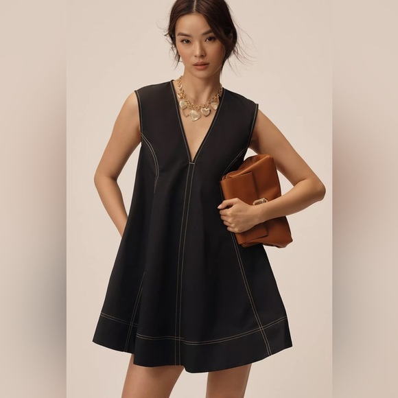 NWT Anthropologie Maeve Size Small Sleeveless V-Neck Mini Swing Dress - Picture 1 of 10